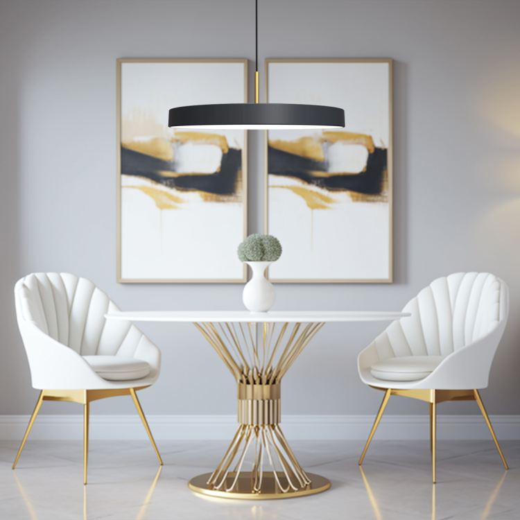 Lampa sufitowa wisząca DISC 38W LED ML1065 Milagro 4000K nowoczesna oprawa oświetleniowa metal żyrandol do kuchni salonu nad stół czarny czarna zwis Inspiracje Premium