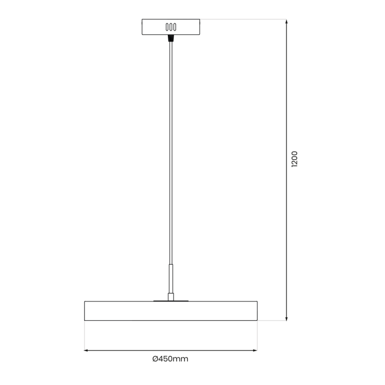 Lampa sufitowa wisząca DISC 38W LED ML1065 Milagro 4000K nowoczesna oprawa oświetleniowa metal żyrandol do kuchni salonu nad stół czarny czarna zwis Inspiracje Premium