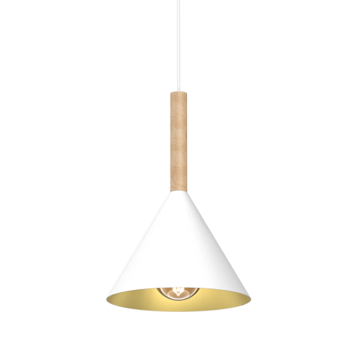 Lampa sufitowa wisząca PERU WHITE 1xE27 MLP0979 Milagro E27 oświetleniowa żyrandol nowoczesna metal szkło do Kuchni Jadalni nad stół blat wyspę biała biały biało złota pojedyncza Inspiracje Premium