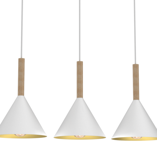 Lampa sufitowa wisząca PERU WHITE 3xE27 MLP0980 Milagro 3x E27 oświetleniowa żyrandol nowoczesna metal szkło do Kuchni Jadalni nad stół blat wyspę biała biały biało złota potrójna Inspiracje Premium