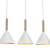 Lampa sufitowa wisząca PERU WHITE 3xE27 MLP0980 Milagro 3x E27 oświetleniowa żyrandol nowoczesna metal szkło do Kuchni Jadalni nad stół blat wyspę biała biały biało złota potrójna Inspiracje Premium
