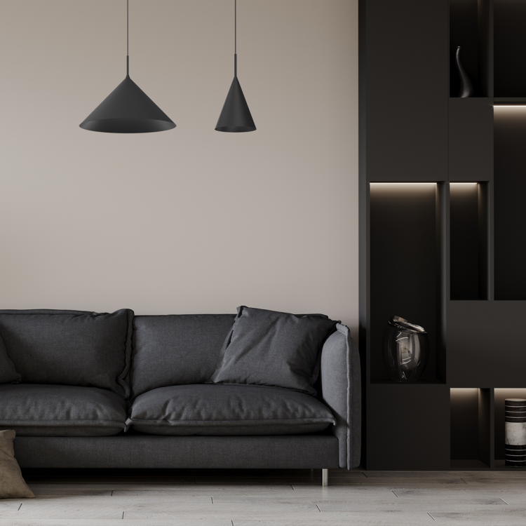 Lampa sufitowa wisząca CAPITAL BLACK 1xGX53 MLP0964 Milagro 17cm GX53 oświetleniowa żyrandol nowoczesna metal do Kuchni Jadalni nad stół blat wyspę czarna czarny pojedyncza Inspiracje Premium
