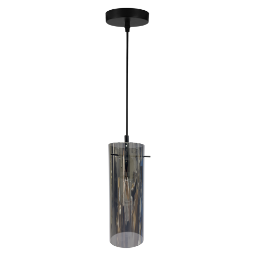 Lampa sufitowa wisząca PADOVA 1xE27 ML1072 Milagro E27 oświetleniowa żyrandol nowoczesna szkło do Kuchni Jadalni nad stół blat wyspę szkło dymione czarna czarny pojedyncza Inspiracje Premium