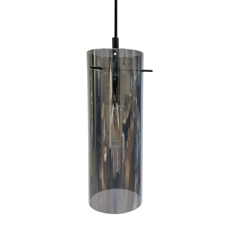 Lampa sufitowa wisząca PADOVA 1xE27 ML1072 Milagro E27 oświetleniowa żyrandol nowoczesna szkło do Kuchni Jadalni nad stół blat wyspę szkło dymione czarna czarny pojedyncza Inspiracje Premium