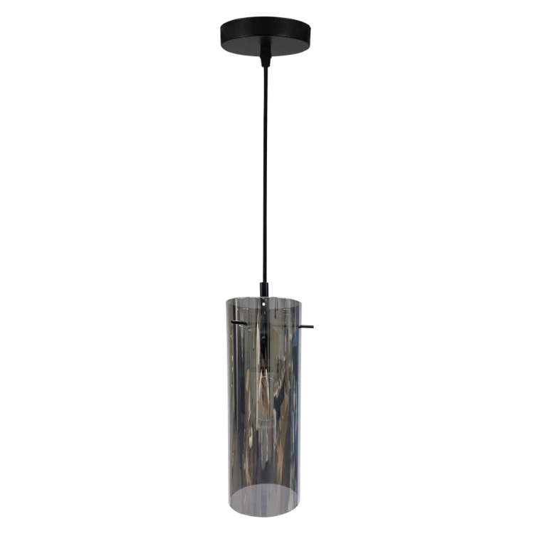 Lampa sufitowa wisząca PADOVA 1xE27 ML1072 Milagro E27 oświetleniowa żyrandol nowoczesna szkło do Kuchni Jadalni nad stół blat wyspę szkło dymione czarna czarny pojedyncza Inspiracje Premium