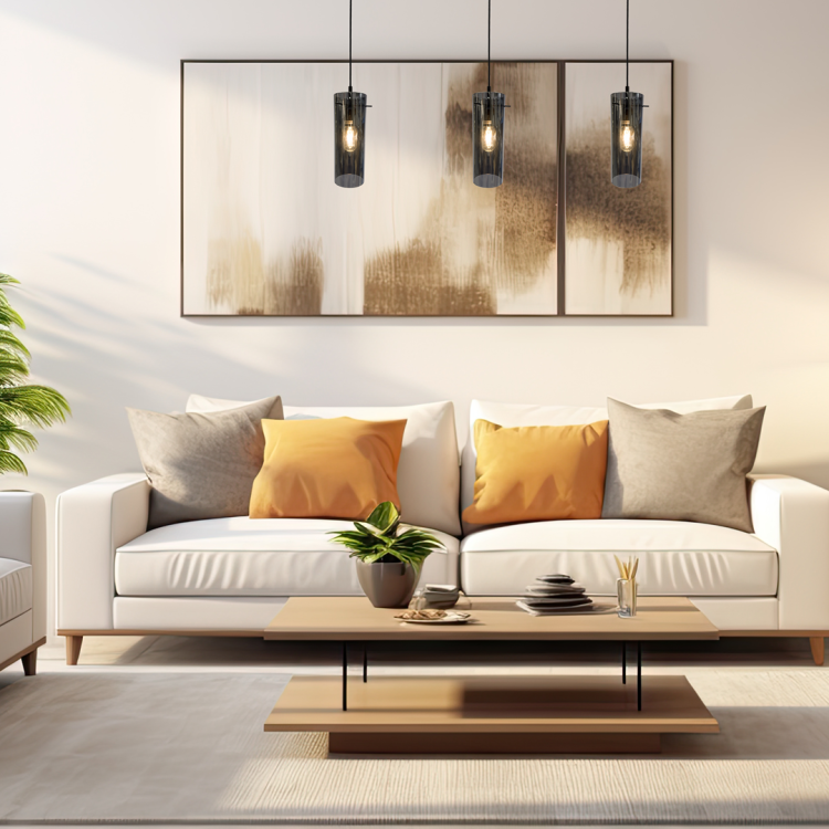 Lampa sufitowa wisząca PADOVA 3xE27 ML1073 Milagro E27 oświetleniowa żyrandol nowoczesna szkło do Kuchni Jadalni nad stół blat wyspę szkło dymione czarna czarny potrójna Inspiracje Premium