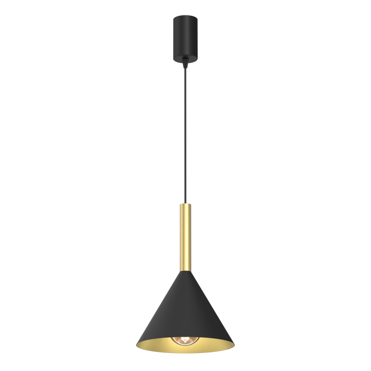 Lampa sufitowa wisząca PERU BLACK 1xE27 MLP0977 Milagro E27 oświetleniowa żyrandol nowoczesna metal szkło do Kuchni Jadalni nad stół blat wyspę czarna carny czarno złota mosiądz pojedyncza Inspiracje Premium