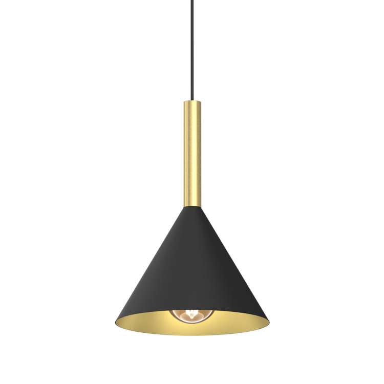 Lampa sufitowa wisząca PERU BLACK 1xE27 MLP0977 Milagro E27 oświetleniowa żyrandol nowoczesna metal szkło do Kuchni Jadalni nad stół blat wyspę czarna carny czarno złota mosiądz pojedyncza Inspiracje Premium