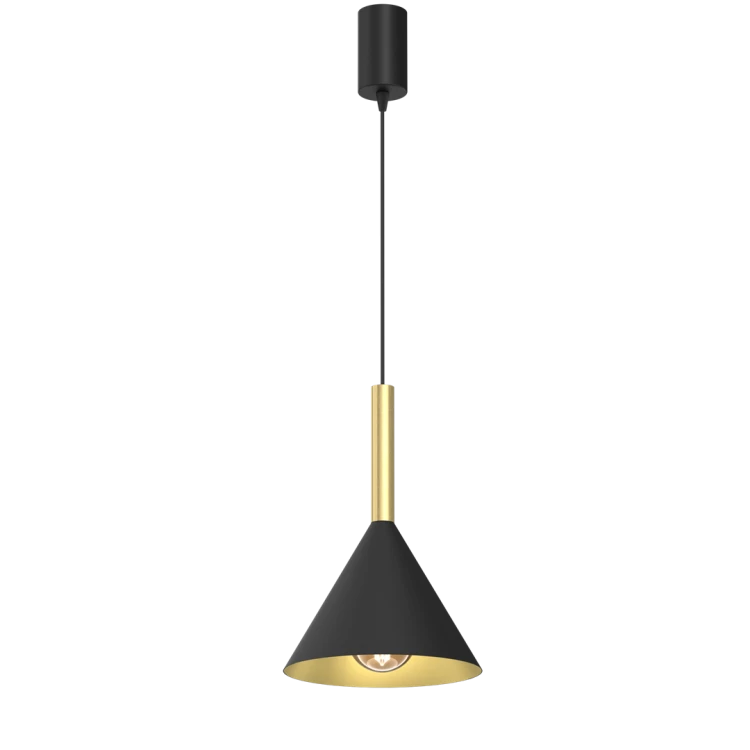 Lampa sufitowa wisząca PERU BLACK 1xE27 MLP0977 Milagro E27 oświetleniowa żyrandol nowoczesna metal szkło do Kuchni Jadalni nad stół blat wyspę czarna carny czarno złota mosiądz pojedyncza Inspiracje Premium