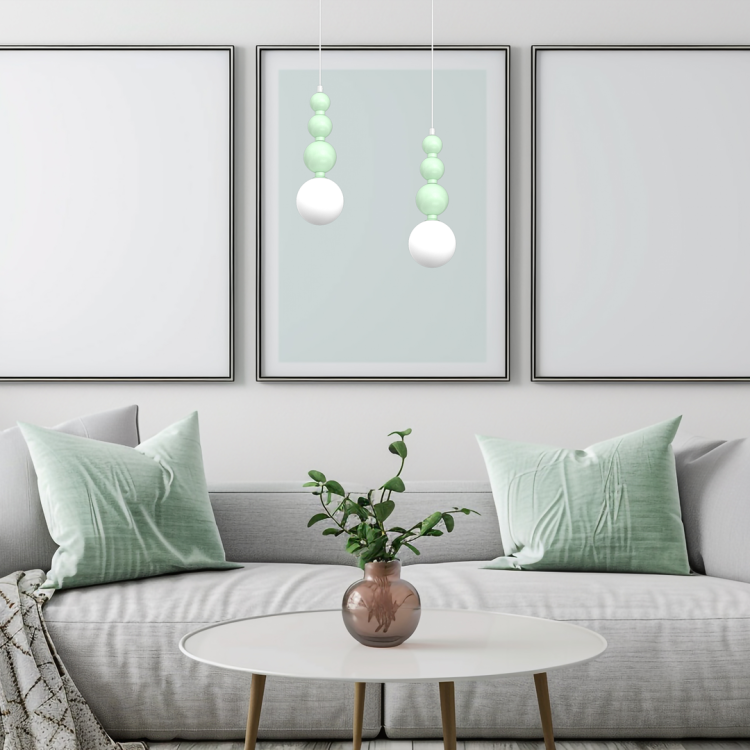 Lampa sufitowa wisząca BOULE Mint 1xG9 MLP1028 1x G9 kule kula oświetleniowa żyrandol nowoczesna metal szkło do Kuchni Jadalni nad stół blat wyspę miętowa miętowy pojedyncza Inspiracje Premium
