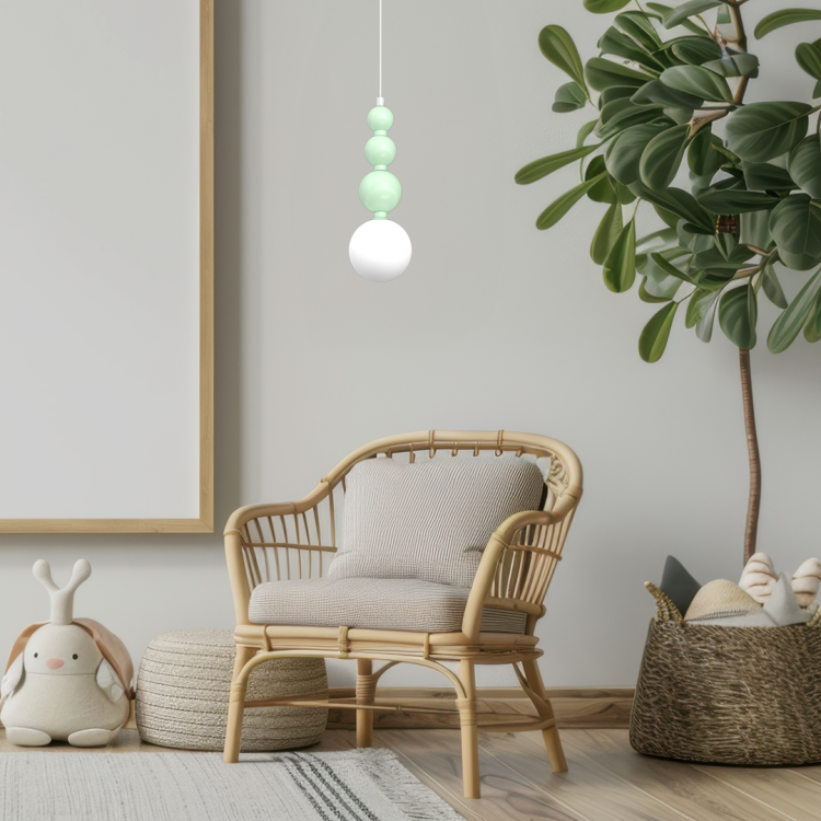 Lampa sufitowa wisząca BOULE Mint 1xG9 MLP1028 1x G9 kule kula oświetleniowa żyrandol nowoczesna metal szkło do Kuchni Jadalni nad stół blat wyspę miętowa miętowy pojedyncza Inspiracje Premium