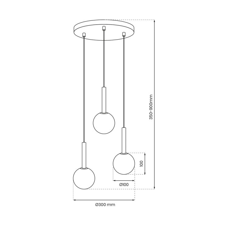 Lampa sufitowa wisząca PLAY BLACK 3xG9 MLP0969 Milagro 3x G9 kule kula oświetleniowa żyrandol nowoczesna metal szkło do Kuchni Jadalni nad stół blat wyspę czarna czarny czarno złota miedziana miedź potrójna Inspiracje Premium