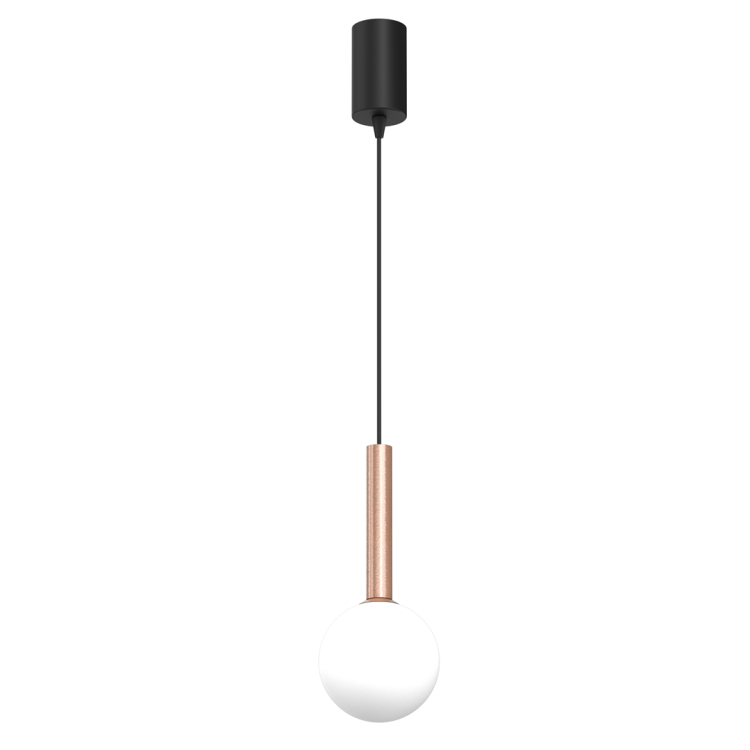 Lampa sufitowa wisząca PLAY COPPER 1xG9 MLP0972 Milagro 1x G9 kula oświetleniowa żyrandol nowoczesna metal szkło do Kuchni Jadalni nad stół blat wyspę czarna czarny czarno miedziany miedź pojedyncza Inspiracje Premium