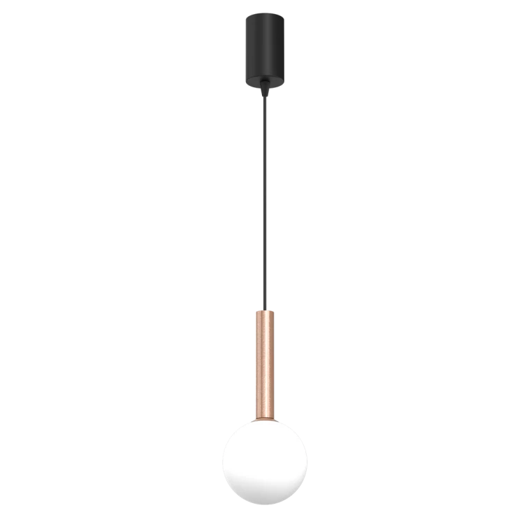 Lampa sufitowa wisząca PLAY COPPER 1xG9 MLP0972 Milagro 1x G9 kula oświetleniowa żyrandol nowoczesna metal szkło do Kuchni Jadalni nad stół blat wyspę czarna czarny czarno miedziany miedź pojedyncza Inspiracje Premium