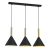 Lampa sufitowa wisząca PERU BLACK 3xE27 MLP0978 Milagro 3x E27 oświetleniowa żyrandol nowoczesna metal szkło do Kuchni Jadalni nad stół blat wyspę czarna czarny czarno złota mosiądz potrójna Inspiracje Premium