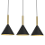 Lampa sufitowa wisząca PERU BLACK 3xE27 MLP0978 Milagro 3x E27 oświetleniowa żyrandol nowoczesna metal szkło do Kuchni Jadalni nad stół blat wyspę czarna czarny czarno złota mosiądz potrójna Inspiracje Premium