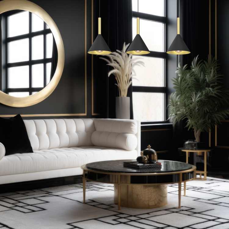 Lampa sufitowa wisząca PERU BLACK 3xE27 MLP0978 Milagro 3x E27 oświetleniowa żyrandol nowoczesna metal szkło do Kuchni Jadalni nad stół blat wyspę czarna czarny czarno złota mosiądz potrójna Inspiracje Premium