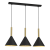 Lampa sufitowa wisząca PERU BLACK 3xE27 MLP0978 Milagro 3x E27 oświetleniowa żyrandol nowoczesna metal szkło do Kuchni Jadalni nad stół blat wyspę czarna czarny czarno złota mosiądz potrójna Inspiracje Premium