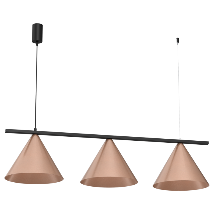 Lampa sufitowa wisząca CAPITAL CZARNY-MIEDZIANY 3xGX53 MLP0940 Milagro GX53 x3 oświetleniowa żyrandol nowoczesna metal do Kuchni Jadalni nad stół blat wyspę miedziana miedziany podwójna Inspiracje Premium