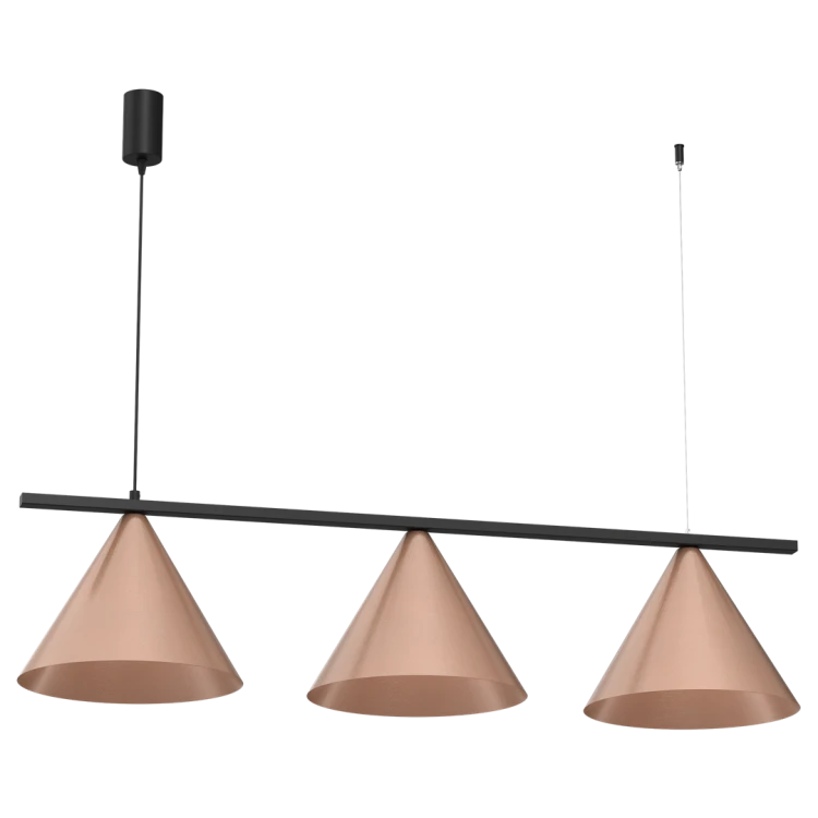 Lampa sufitowa wisząca CAPITAL CZARNY-MIEDZIANY 3xGX53 MLP0940 Milagro GX53 x3 oświetleniowa żyrandol nowoczesna metal do Kuchni Jadalni nad stół blat wyspę miedziana miedziany podwójna Inspiracje Premium