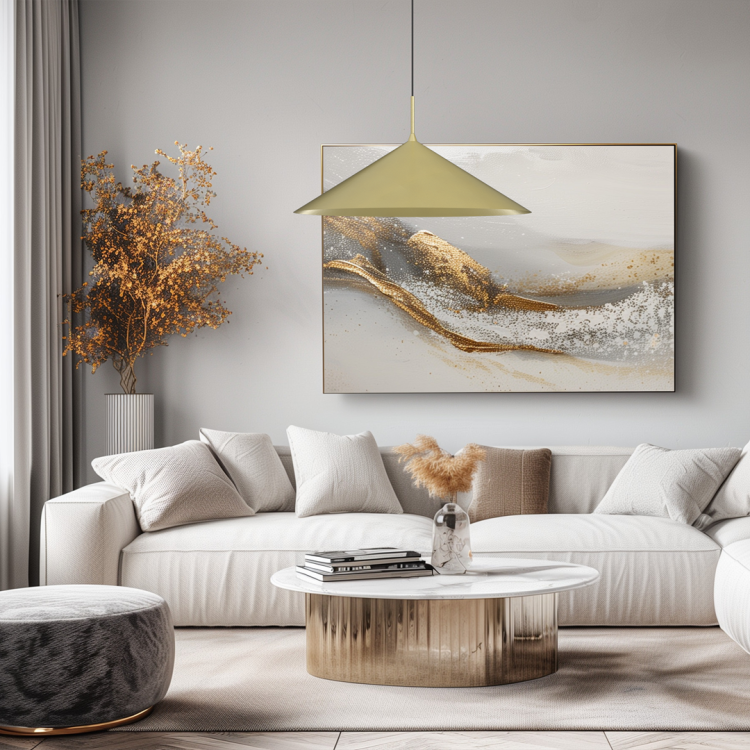Lampa sufitowa wisząca CAPITAL ZŁOTY 1xGX53 MLP0945 Milagro 60cm GX53 oświetleniowa żyrandol nowoczesna metal do Kuchni Jadalni nad stół blat wyspę  złota złoty pojedyncza Inspiracje Premium
