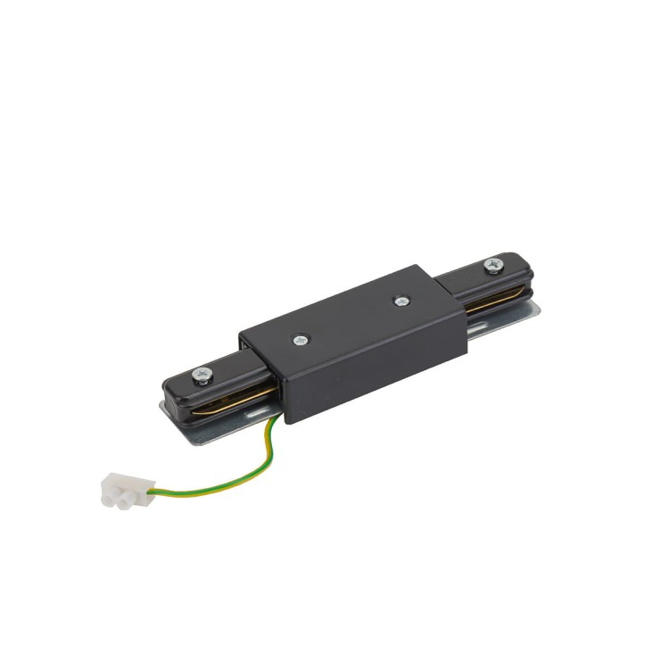 Łącznik do szynoprzewodu środkowy prosty zasilający PROFILE POWER STRAIGHT CONNECTOR BLACK 10226 NOWODVORSKI Lighting Loft nowoczesna sufitowy ścienny do oświetlenie szynowe listwa natynkowa szynoprzewodów 230V złączka czarny Inspiracje Premium