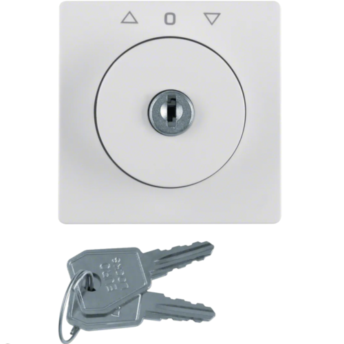 Q.x Płytka czołowa z zamkiem do łącznika żaluzjowego na klucz, biały, aksamit 1083608900 HAGER BERKER