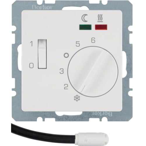 Q.x Reg. temp. podł. st. zw., el. centr., LED, biały, aks 20346089 HAGER BERKER