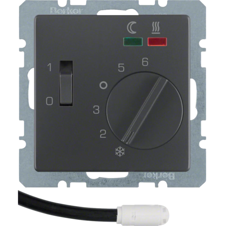 Q.x Reg. temp. podł. st. zw., el. centr., LED, ant, aks lak 20346086 HAGER BERKER