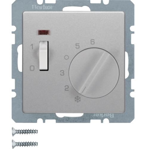 Q.x Reg. temp. pom. st. zw., el. centr. łącz. i diod. alu aks, lak 20306084 HAGER BERKER