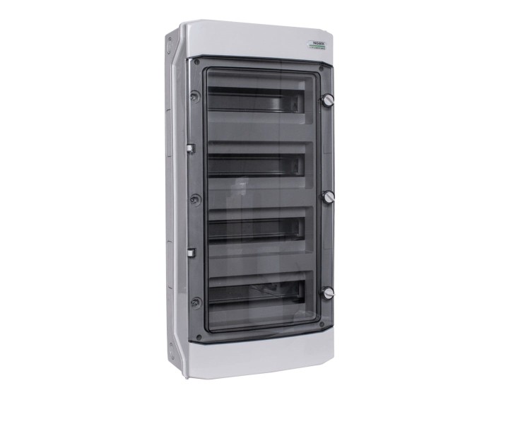 Plastikowa obudowa instalacyjna, natynkowa, IP65, 4 rzędy, 4x12 modułów PHS 48T 110814 Noark rozdzielnica elektryczna n/t