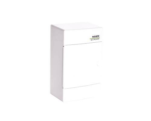 Plastikowa obudowa instalacyjna, białe drzwi, natynkowa, IP40, 1 rząd, 4 moduły PNS 4W 110817 Noark rozdzielnica elektryczna n/t