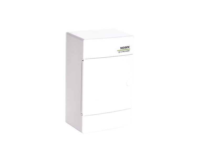 Plastikowa obudowa instalacyjna, białe drzwi, natynkowa, IP40, 1 rząd, 4 moduły PNS 4W 110817 Noark rozdzielnica elektryczna n/t