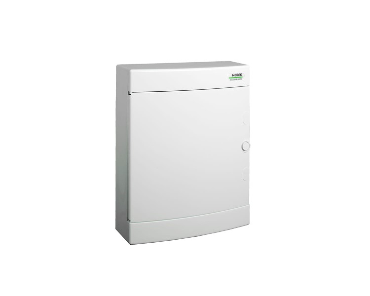 Plastikowa obudowa instalacyjna, białe drzwi, natynkowa, IP40, 2 rzędy, 2x12 modułów, PNS 24W 101507 Noark rozdzielnica elektryczna n/t