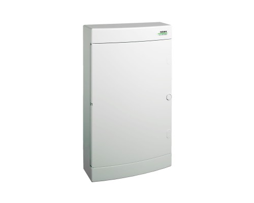 Plastikowa obudowa instalacyjna, białe drzwi, natynkowa, IP40, 3 rzędy, 3x18 modułów PNS 3x18W 106197 Noark rozdzielnica elektryczna n/t