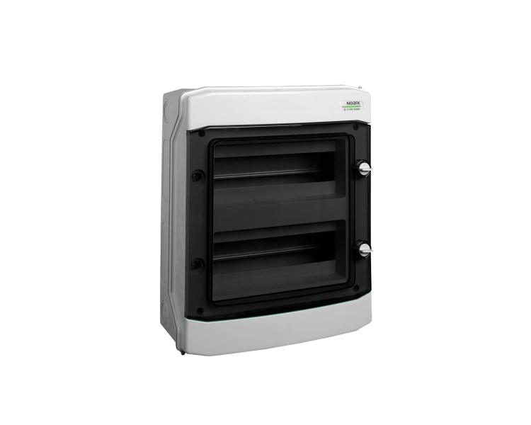 Plastikowa obudowa instalacyjna, natynkowa, IP65, 2 rzędy, 2x12 modułów, spód bez przepustów PHS 24T FB 110685 Noark rozdzielnica elektryczna n/t