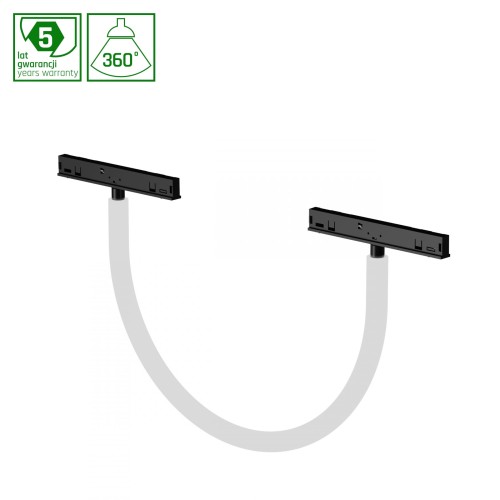 Lampa szynowa wisząca wyginany wąż LED 8W niskonapięciowy System SHIFT NEON S OPRAWA FLEX TUBE WLD+40057 WOJNAROWSKI Lighting Design 3000K Loft nowoczesna sufitowy oświetlenie szynowe zawieszana 48V szynoprzewodu szyny wyginana czarna Inspiracje Premium