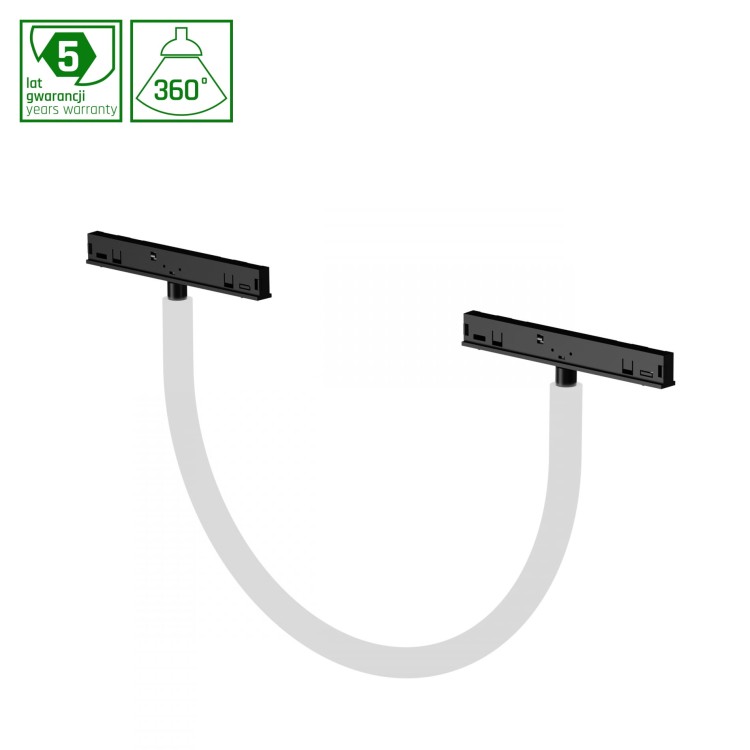 Lampa szynowa wisząca wyginany wąż LED 8W niskonapięciowy System SHIFT NEON S OPRAWA FLEX TUBE WLD+40057 WOJNAROWSKI Lighting Design 3000K Loft nowoczesna sufitowy oświetlenie szynowe zawieszana 48V szynoprzewodu szyny wyginana czarna Inspiracje Premium