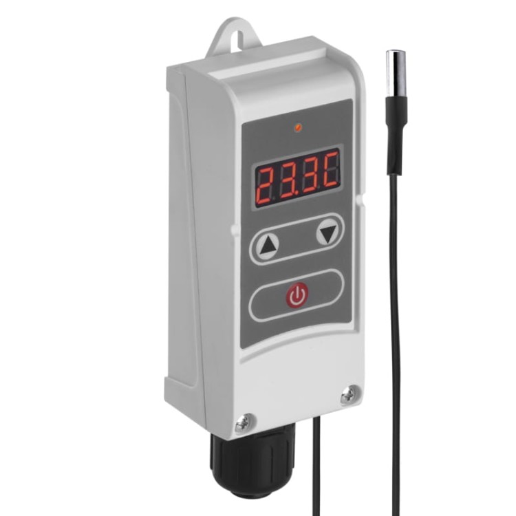 Termostat przylgowy na rurę do pompy C.O. ciepła obiegowej z kapilarą P5684 Emos stykowy elektroniczny regulator temperatury sterownik  z czujnikiem kapilarowym kapilarnym