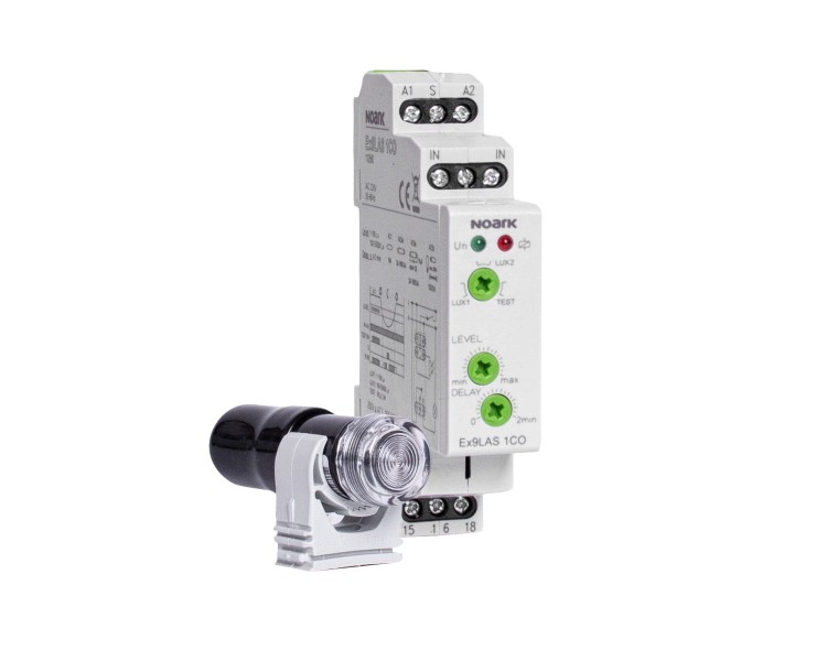 Wyłącznik zmierzchowy analogowy, 1 kanał, 1 CO, 230V Ex9LAS 1CO 230V 110560 Noark automat na szynę DIN