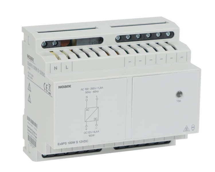 Zasilacz, 100W, Stabilizowane wyjście, 12V DC Ex9PS 100W S 12VDC 111724 Noark na szynę DIN