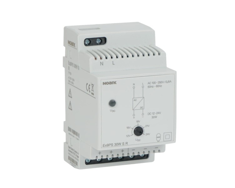 Zasilacz, 30W, Stabilizowane wyjście, Regulowane napięcie 12-24V DC Ex9PS 30W S R 111726 Noark na szynę DIN
