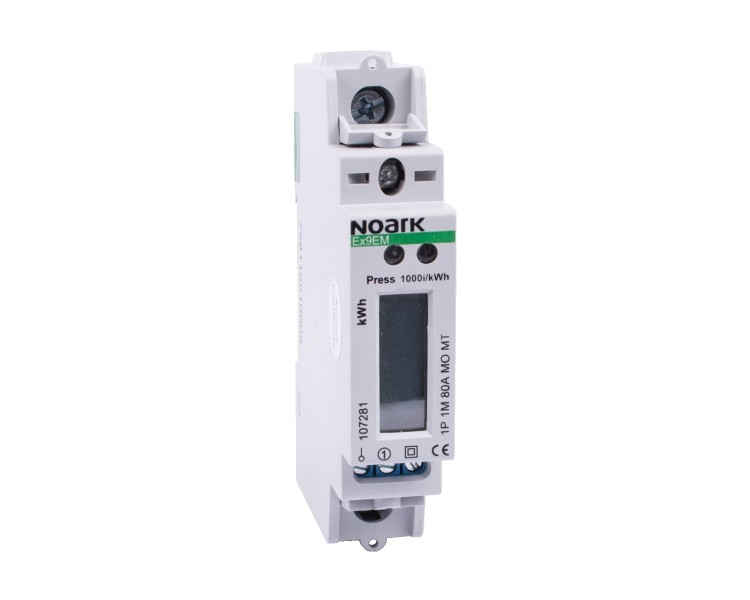 Licznik energii 1-fazowy, 1-modułowy, 80A, komunikacja ModBus, multi-taryfowy, wyświetlacz LCD Ex9EM 1P 1M 80A MO MT 107281 Noark na szynę DIN