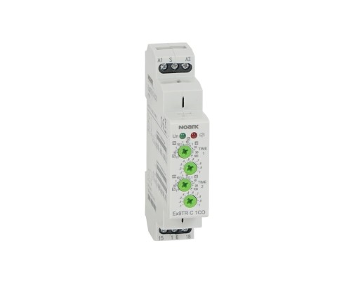 Przekaźnik czasowy asymetryczny, styk 1 CO 16A, 12-240V AC/DC, Przełącznik ON / OFF Ex9TR C 1CO 111729 Noark na szynę DIN