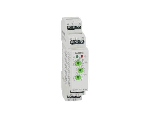 Wielofunkcyjny przekaźnik czasowy, 10 funkcji, styk 1 CO 16A oraz 2 CO 8A, 12-240V AC/DC Ex9TR 10M 3CO 111733 Noark na szynę DIN