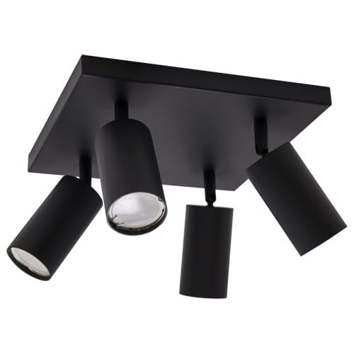 Lampa ścienno-sufitowa Industrialna MANAM GU10 4D BLACK 03766 Struhm Ideus Czarna Loft nowoczesny metalowy czarny poczwórna