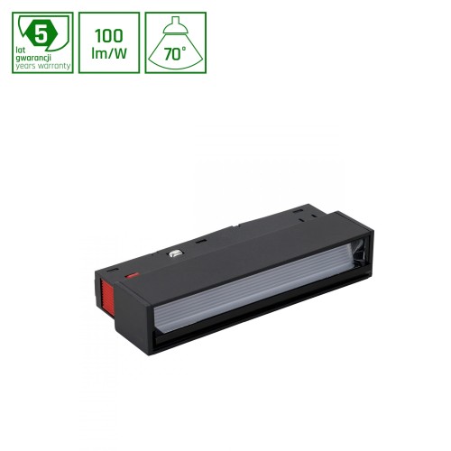 Oprawa Liniowa Lampa LED 11cm 6W do Szynoprzewodu Szyny niskonapięciowy System SHIFT ASYMMETRIC XS WLD+40052 WOJNAROWSKI Lighting 3000K Loft asymetryczna nowoczesna sufitowy oświetlenie szynowe listwa natynkowa podtynkowa 48V czarna Inspiracje Premium