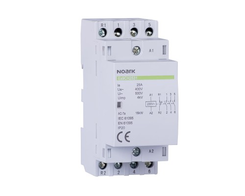 Stycznik instalacyjny, 20 A, napięcie cewki 24V, styki 4 NC Ex9CH20 04 24V 50/60Hz 113643 Noark przekaźnik modułowy