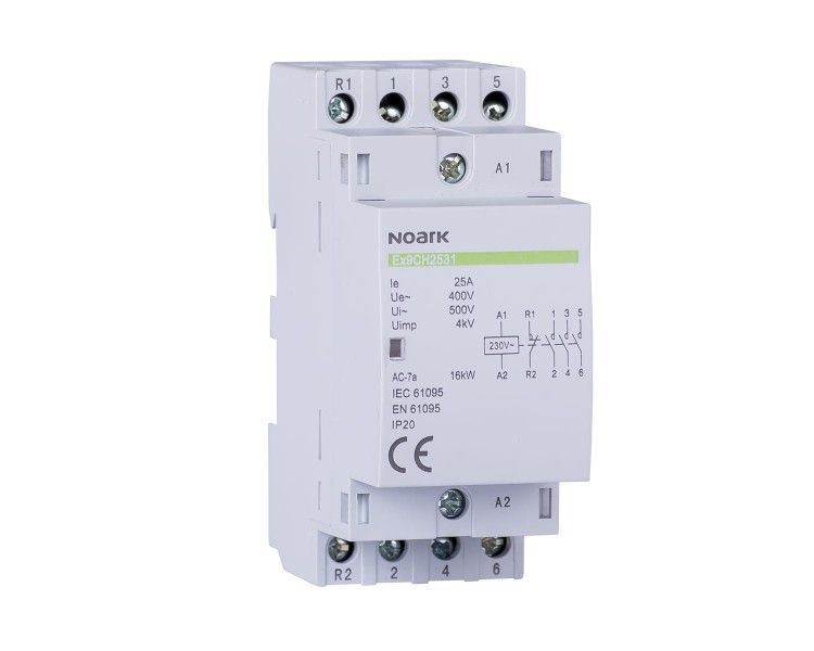 Stycznik instalacyjny, 20 A, napięcie cewki 230V, styki 4 NC Ex9CH20 04 230V 50/60Hz 113644 Noark przekaźnik modułowy