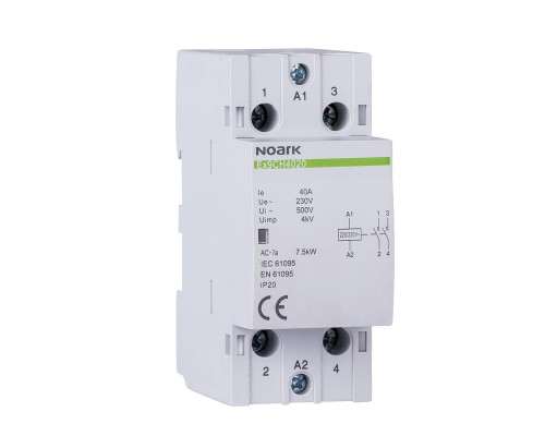 Stycznik instalacyjny, 40 A, napięcie cewki 24V, styki 2 NC Ex9CH40 02 24V 50/60Hz 107023 Noark przekaźnik modułowy